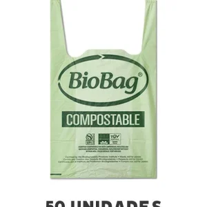 BioBag Bolsas de Basura Compostable Camiseta 50 unid de 45 x 50