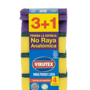 Virutex Esponja Acanalada 3 + 1 No Raya 4 unid