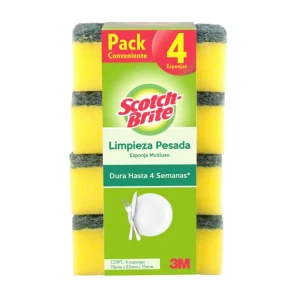 Scotch-Brite Esponja Limpieza Pesada Multiuso 4 unid