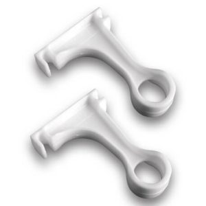 2 Soportes Plástico para tubo de clóset con entrepaño en Rejilla