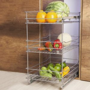 Despensa mueble bajo para cocina – 3 niveles para modulo 24cm riel al piso con cierre lento