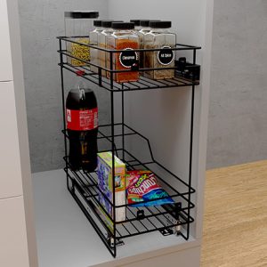 Despensa multifuncional en acero con Riel cierre lento atornillable