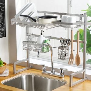 Soporte Auxiliar Lavaplatos – Organizador de cocina en acero 67x29x60 cm