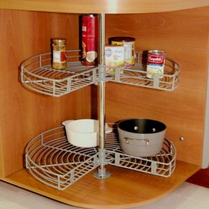 Torno Esquinero 3/4 – Organizador giratorio 2 canastas en acero