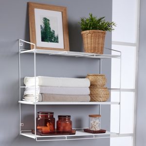 Repisa Ganaespacio de pared 3 niveles multiusos en acero y madera