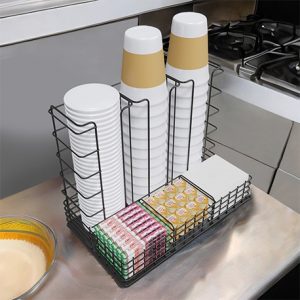 Organizador de vasos, azúcar y crema