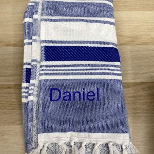 Toalla de verano personalizada a rayas de rizo suave