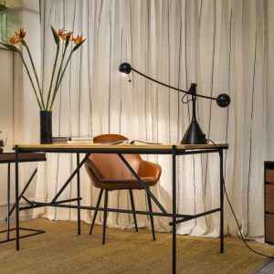 Mesa escritorio roble y metal