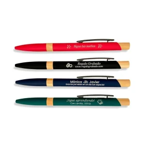 Pack Bolígrafos Bambú Tacto Suave Personalizados