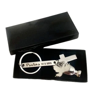 Llaveros Personalizados para Comunión con Abalorios Religiosos