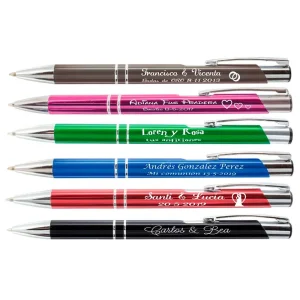 Pack Bolígrafos Personalizados de Aluminio con Mecanismo Pulsador