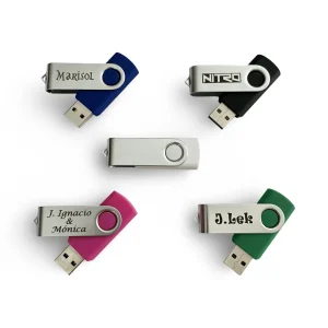 Memoria USB Personalizada 16 GB con Clip Metálico Giratorio