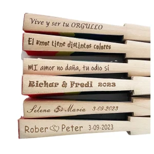 Abanicos Personalizados día del Orgullo LGTBIQ tela Arcoíris