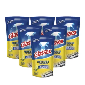 Glassex Antigrasa limón recarga 6 x 420 cc