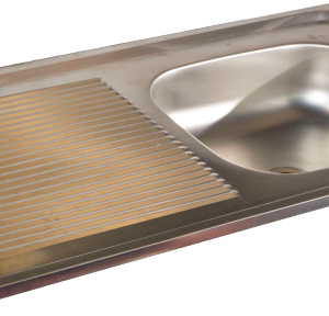 Pileta acero con válvula