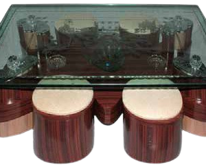 Vidrio labrado c/bancos