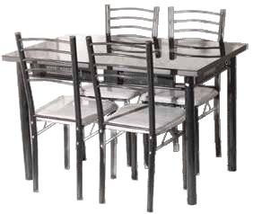 Vidrio negro 4 sillas