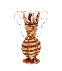 Jarrón Metálico con tejido