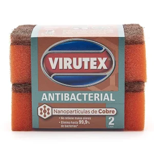 Virutex Esponja Lisa Cobre Antibacterial 2 unid